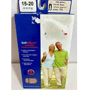 Soft Micro 15-20 mmHg Medical Compression sock Thigh CT Small Beige Vein